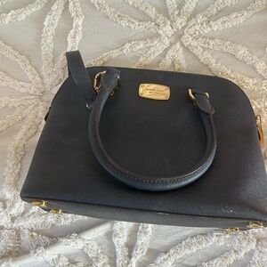 Michael Kors Black Saffiano Satchel with Gold Hardware